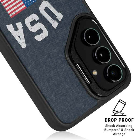 USA with American Flag Galaxy S24 Plus Kickstand Case